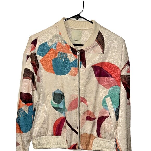 Anthropologie Elevenses Bomber Geometric Jacket Size Small - Picture 1 of 5